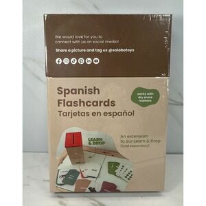 Spanish Flash Cards✨12+ Months✨SOLOBO TOYS✨Works w/ Dry Erase Markers✨50 Cards